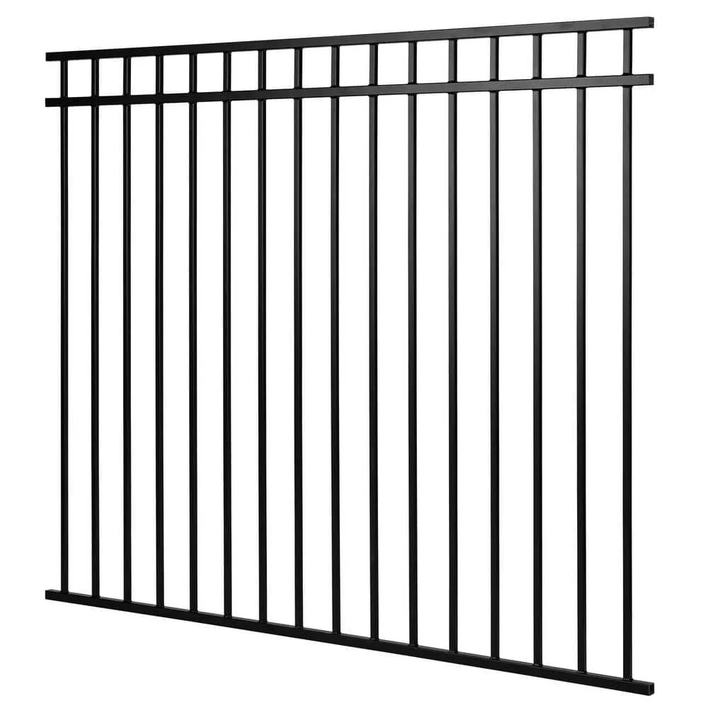 NUVO IRON Legacy Collection 6 ft. x 5 ft. Coral Profile Metal Flat Top Spaced Bar Fence Panel, photo 6 of 7