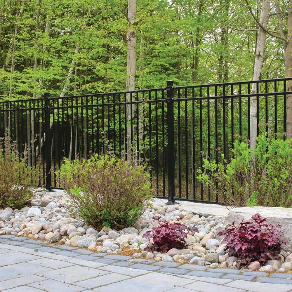 NUVO IRON Legacy Collection 6 ft. x 5 ft. Coral Profile Metal Flat Top Spaced Bar Fence Panel, photo 2 of 7