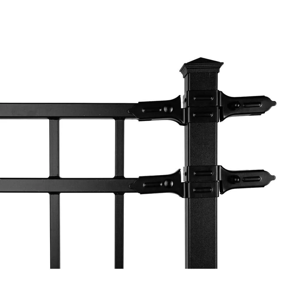 NUVO IRON Legacy Collection 2 in. x 2 in. x 8 ft. Galvanized Steel Square Metal Fence Post with Pyramid Post Cap, photo 7 of 9