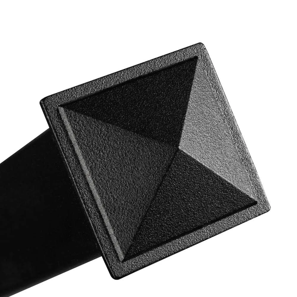 NUVO IRON Legacy Collection 2 in. x 2 in. x 8 ft. Galvanized Steel Square Metal Fence Post with Pyramid Post Cap, photo 2 of 9