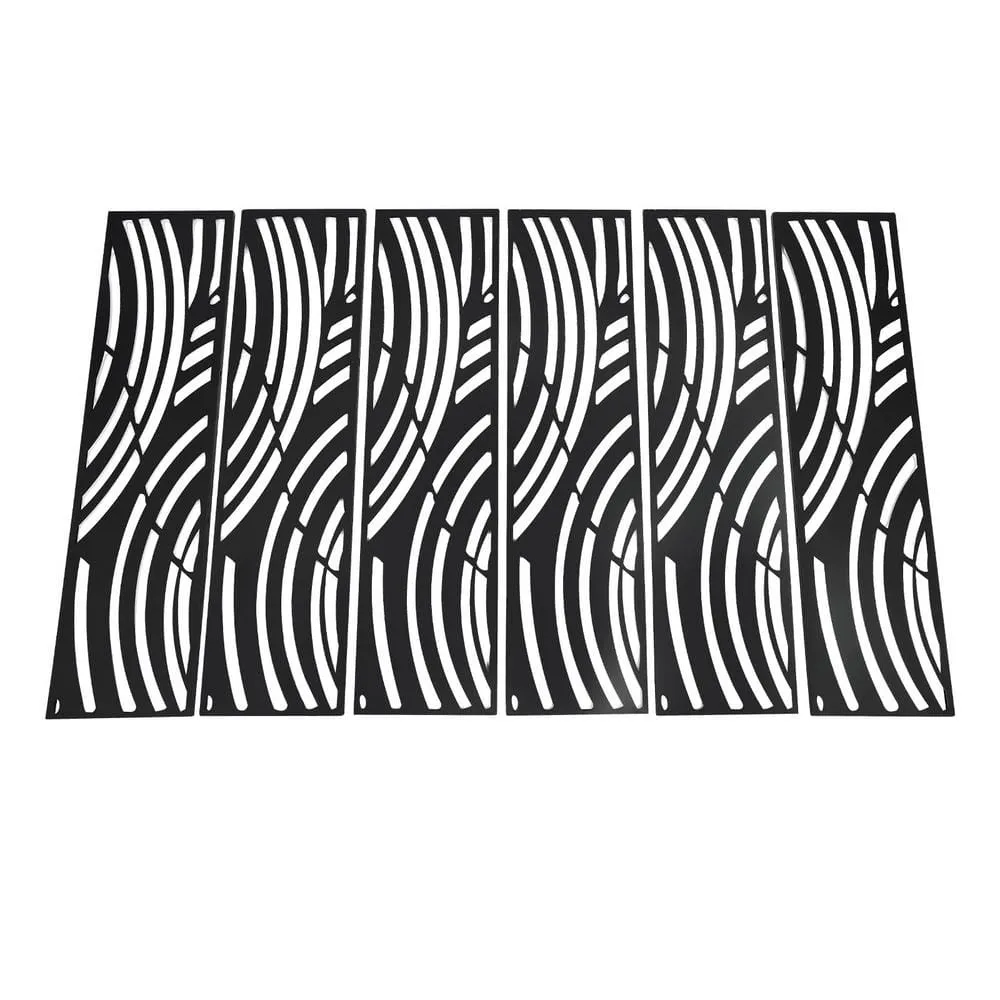Black Outdoor Privacy Screens and Panels for Patio Metal Privacy Fence Screen with Freestanding Decorative Room Divider, photo 7 of 8
