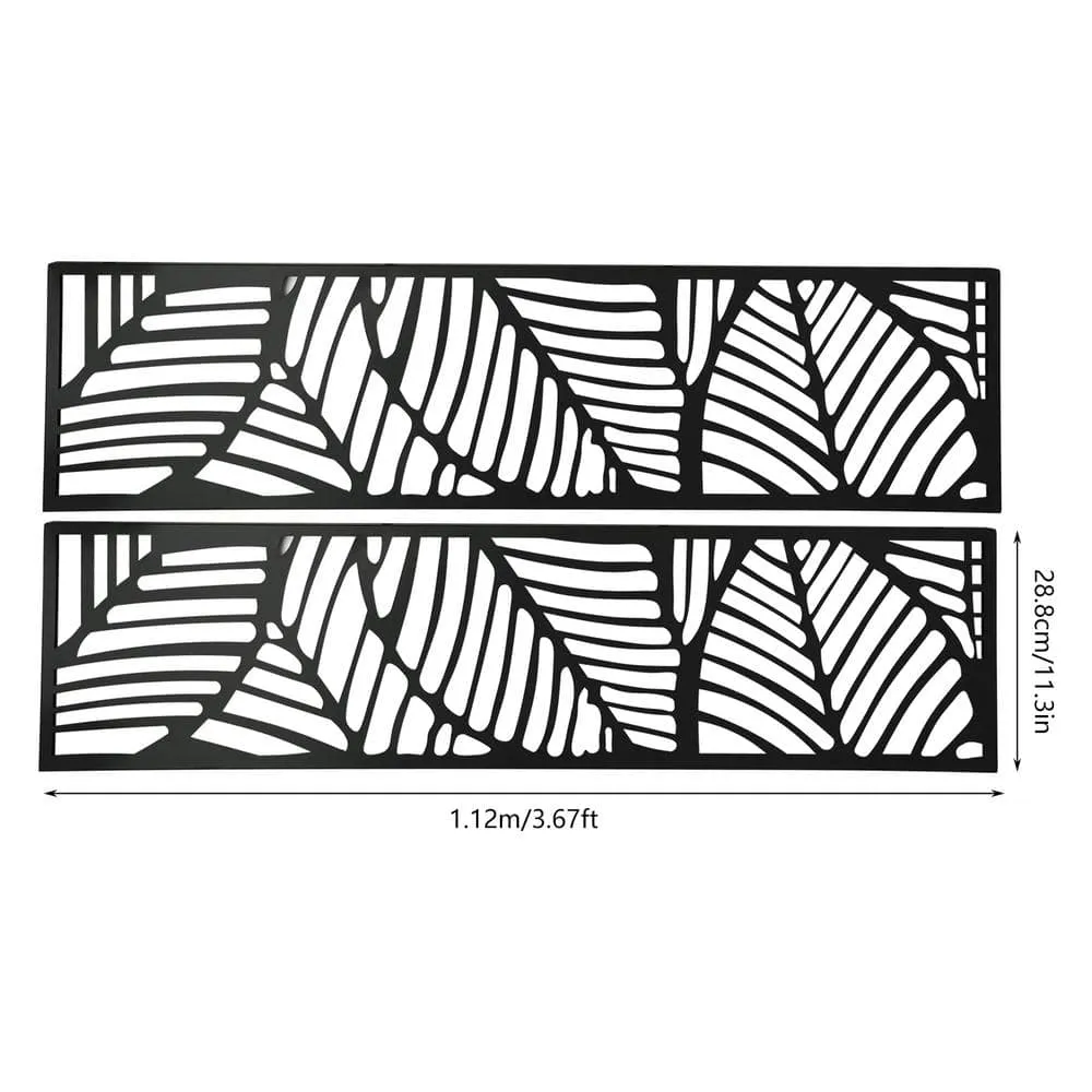 5.94 ft. x 3.72 ft. Black Hollow Outdoor Privacy Screens Freestanding Metal Privacy Fence Screen Decorative Room Divider, photo 5 of 10