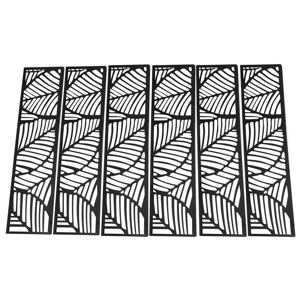 5.94 ft. x 3.72 ft. Black Hollow Outdoor Privacy Screens Freestanding Metal Privacy Fence Screen Decorative Room Divider, photo 8 of 10