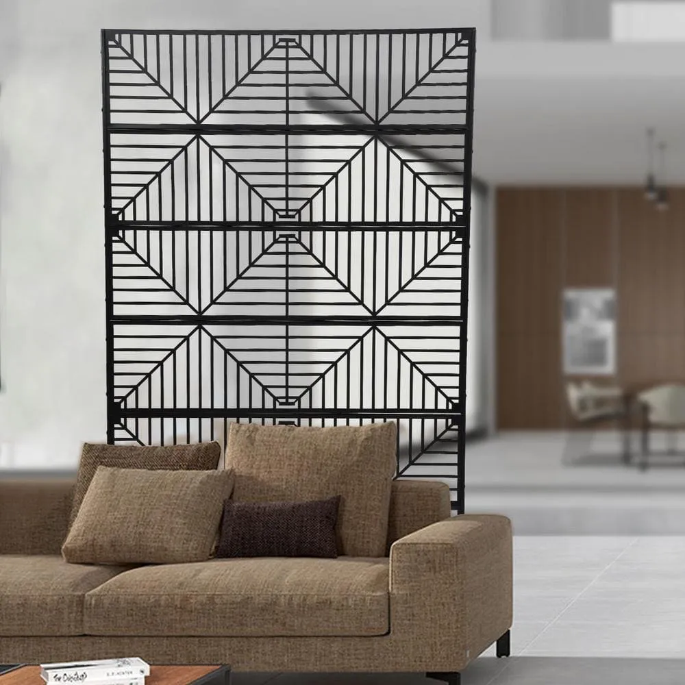 Black Steel Outdoor Privacy Screens for Patio Metal Privacy Fence Screen with Freestanding Decorative Room Divider, photo 2 of 7