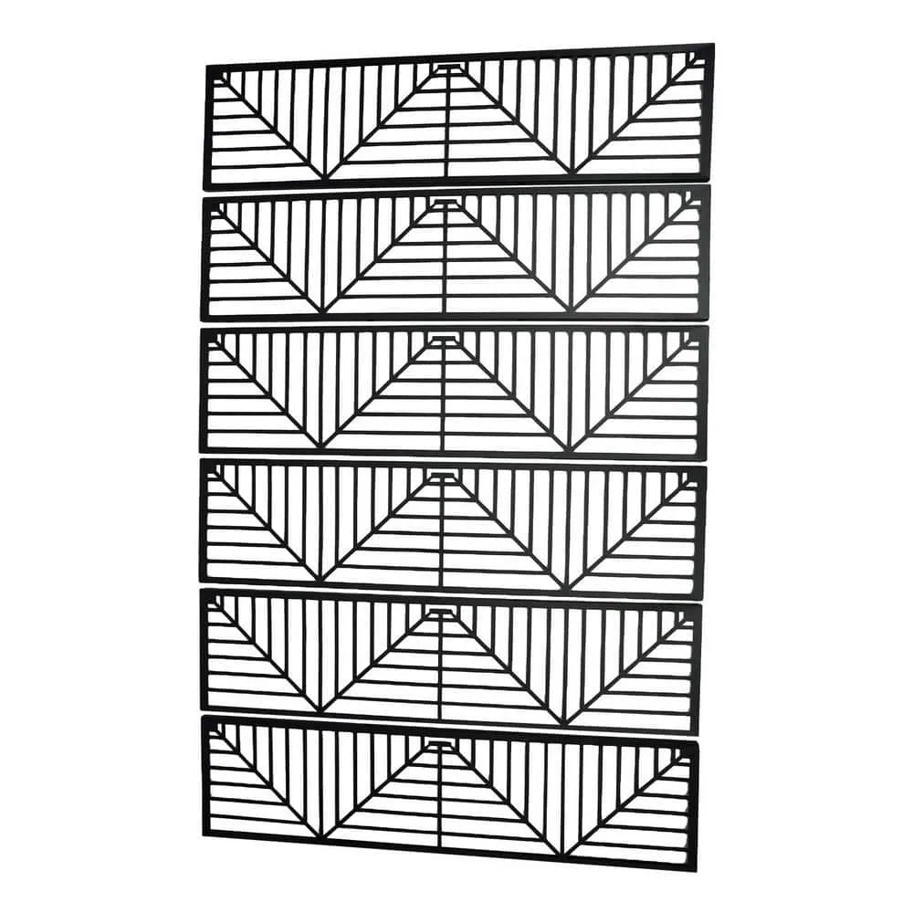 Black Steel Outdoor Privacy Screens for Patio Metal Privacy Fence Screen with Freestanding Decorative Room Divider, photo 6 of 7