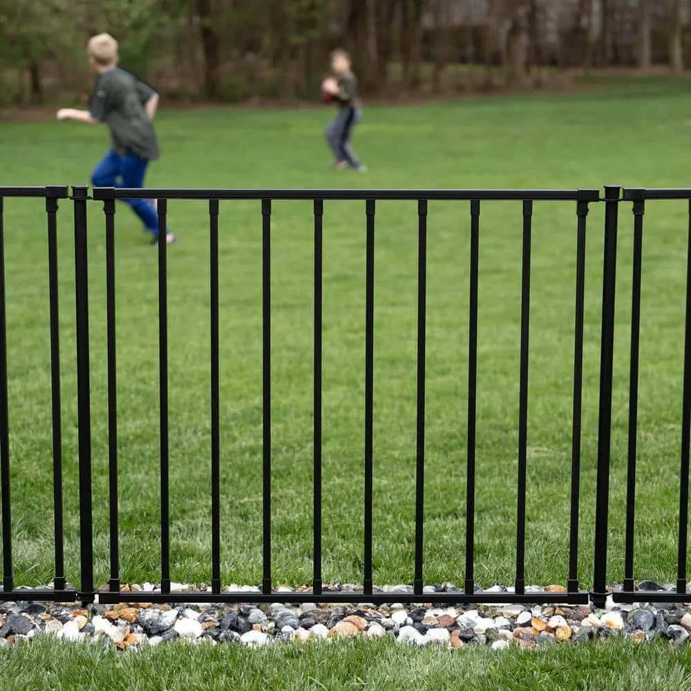Zippity Outdoor Products 3 ft. H x 3.5 ft. W. Zurich Poly-Steel Spaced Picket Flat Top Metal Fence Panels 2-Panels, photo 2 of 7