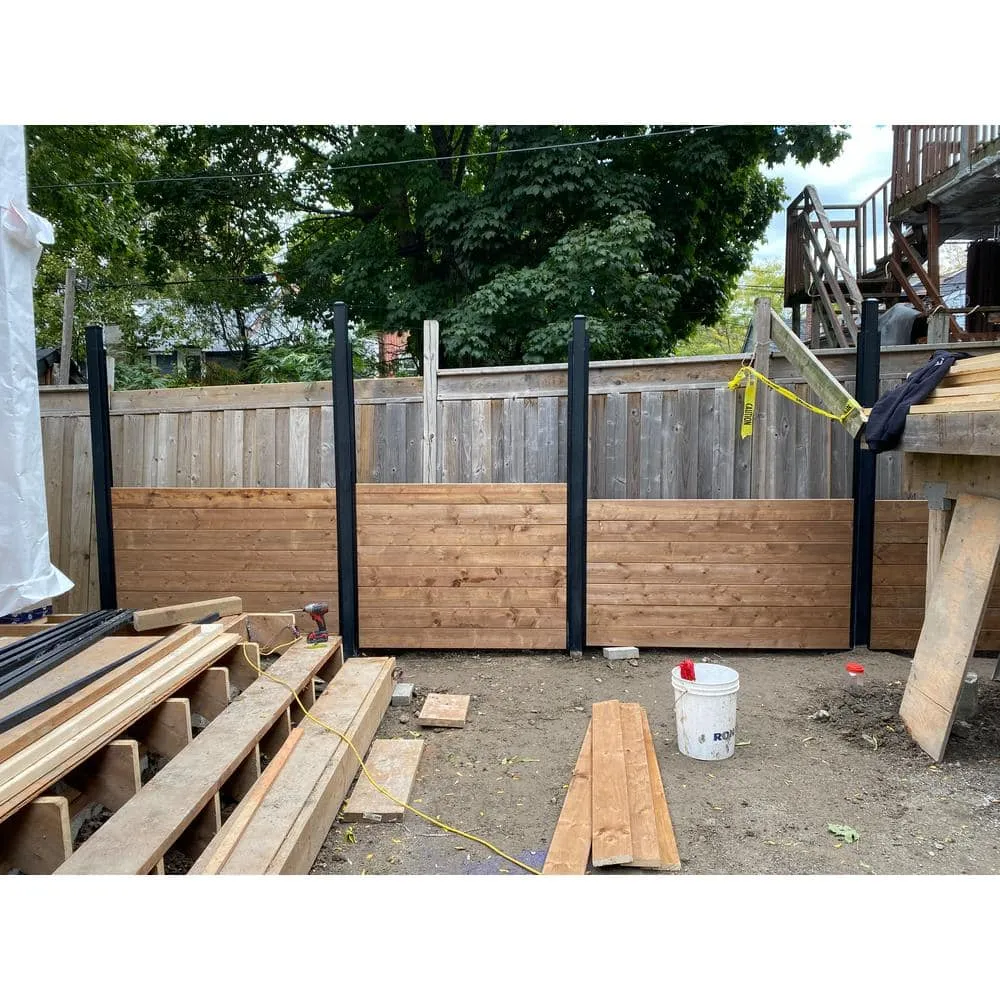 Slipfence 70 in. x 1-1/2 in. x 1-1/2 in. Black Powder Coated Aluminum Fence Channels Kit for 6 ft. High Industrial Fence, photo 13 of 13