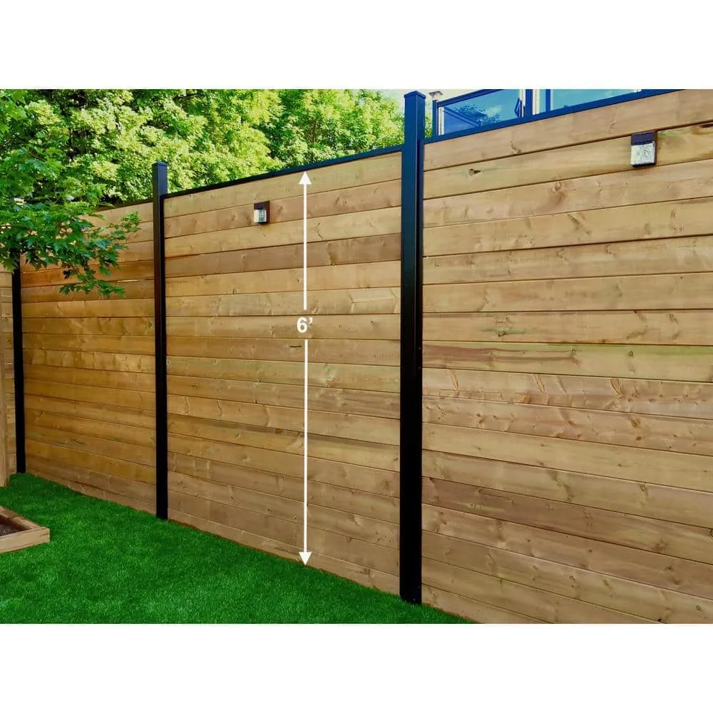 Slipfence 70 in. x 1-1/2 in. x 1-1/2 in. Black Powder Coated Aluminum Fence Channels Kit for 6 ft. High Industrial Fence, photo 6 of 13