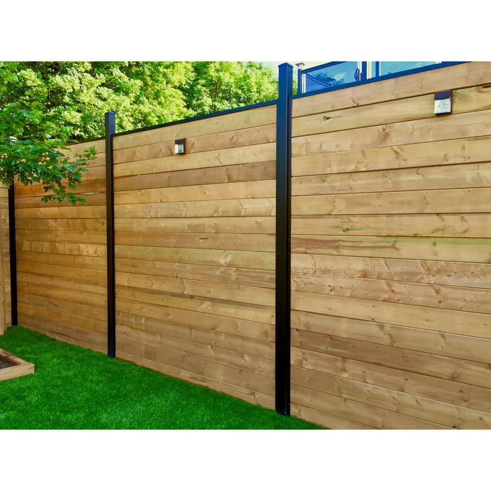 Slipfence 70 in. x 1-1/2 in. x 1-1/2 in. Black Powder Coated Aluminum Fence Channels Kit for 6 ft. High Industrial Fence, photo 2 of 13