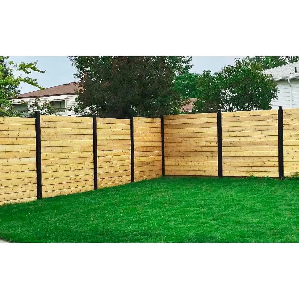 Slipfence 70 in. x 1-1/2 in. x 1-1/2 in. Black Powder Coated Aluminum Fence Channels Kit for 6 ft. High Industrial Fence, photo 10 of 13