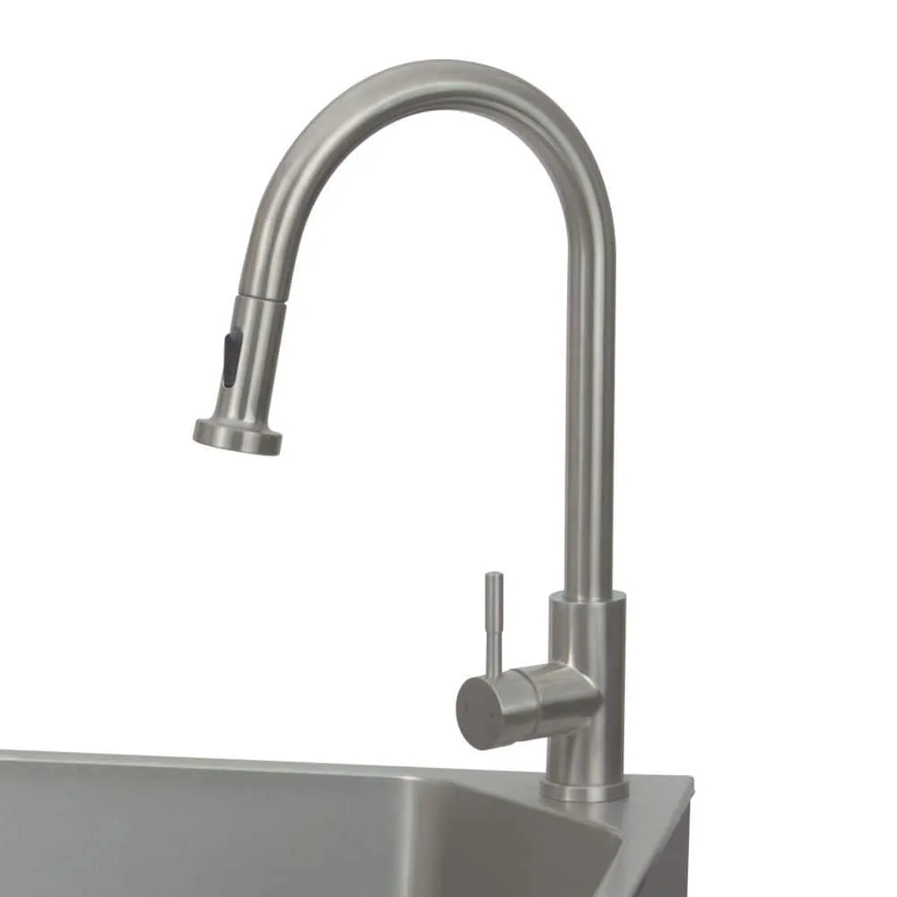 Presenza 24 in. Stainless Steel Drop-In Sink and Cabinet with Black Faucet, photo 6 of 10