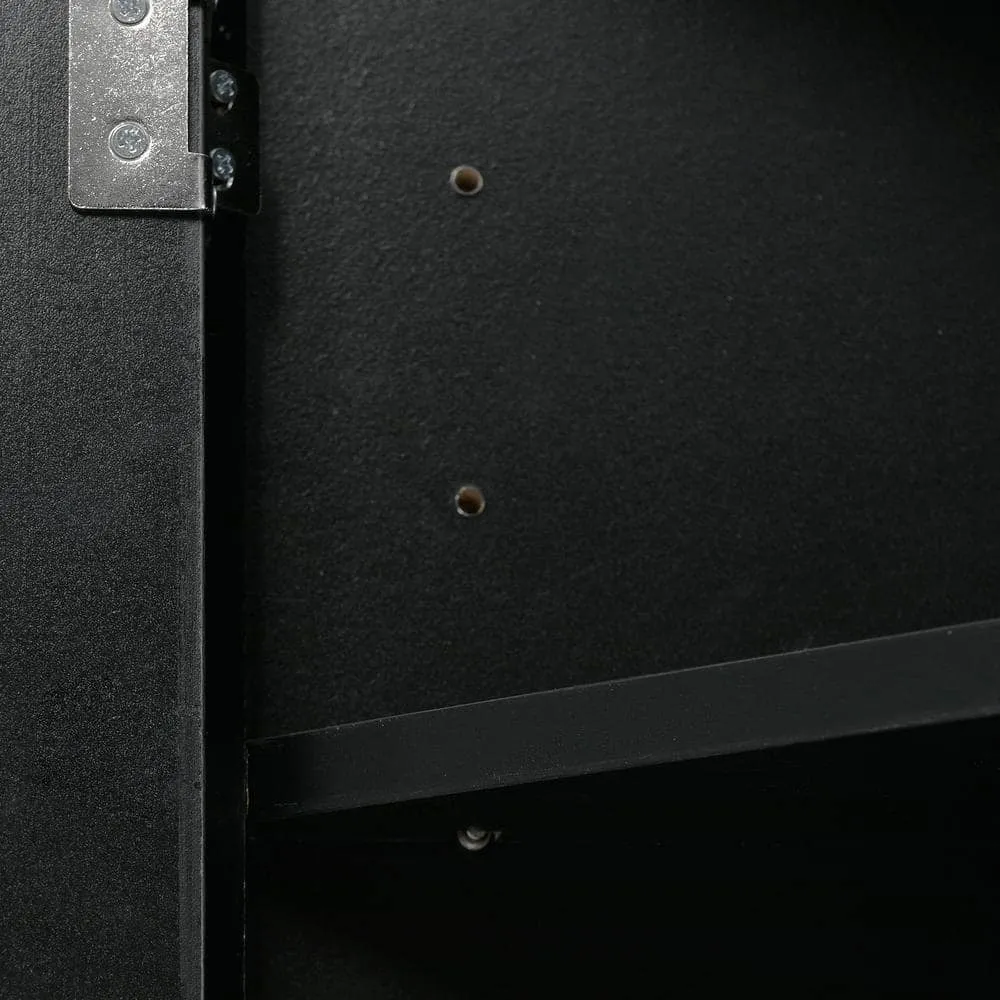 Zeus & Ruta 17.2 in. W x 17.2 in. D x 31.5 in. H Black Ready to Assemble Corner Cabinet Kitchen Cabinet Bathroom Adjustable Shelves, photo 3 of 12