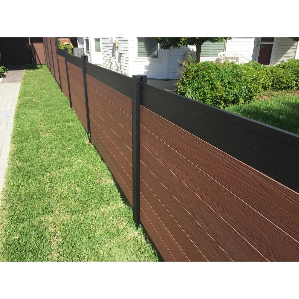 EuroFence Euro Style 6 ft. H x 6 ft. W Estate Black Rose Aluminum/Composite Horizontal Fence Section, photo 4 of 6