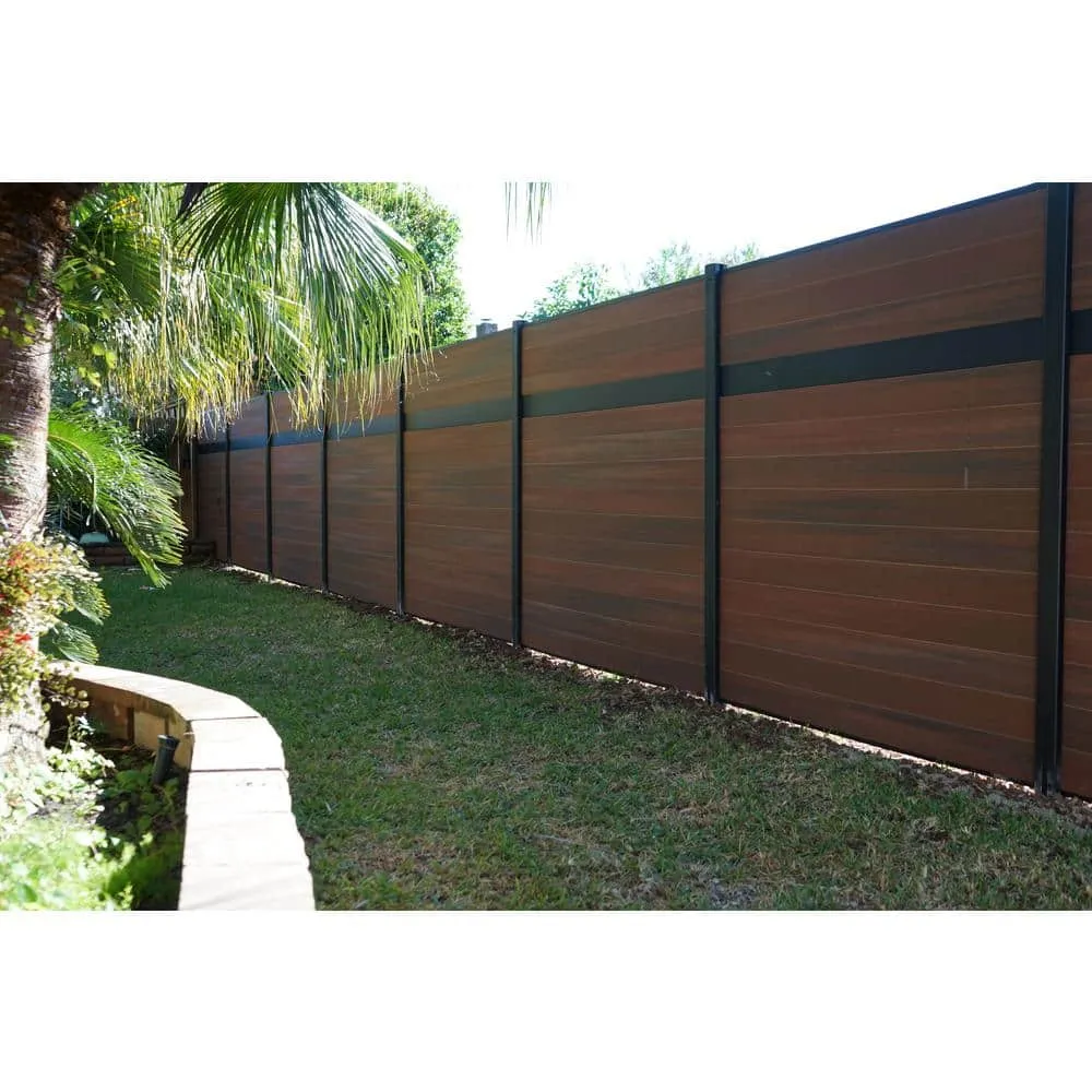 EuroFence Euro Style 6 ft. H x 6 ft. W Estate Black Rose Aluminum/Composite Horizontal Fence Section, photo 6 of 6
