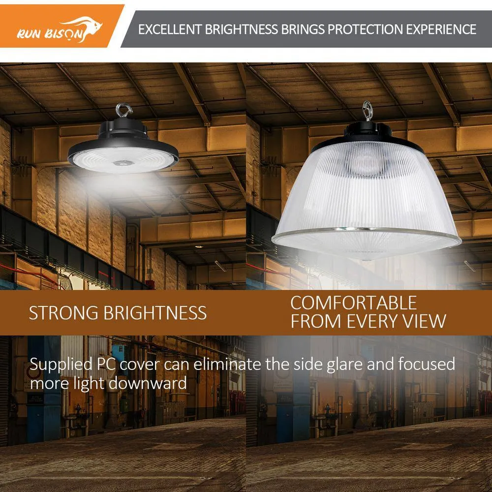 RUN BISON 12.6 in. Integrated UFO LED High Bay Light w/PC Cover LED Commercial lighting, up to 36000 Lumens, 3000/4000/5000K, UL, photo 6 of 9