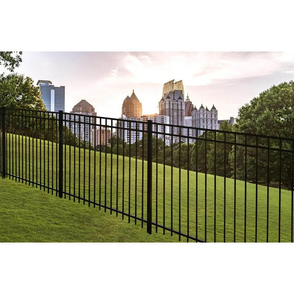 FORTRESS A2 2.5-in x 2.5-in x 6.5-ft Gloss Black Aluminum Flat Top and Bottom Design Corner Post for Pool Application, photo 2 of 2