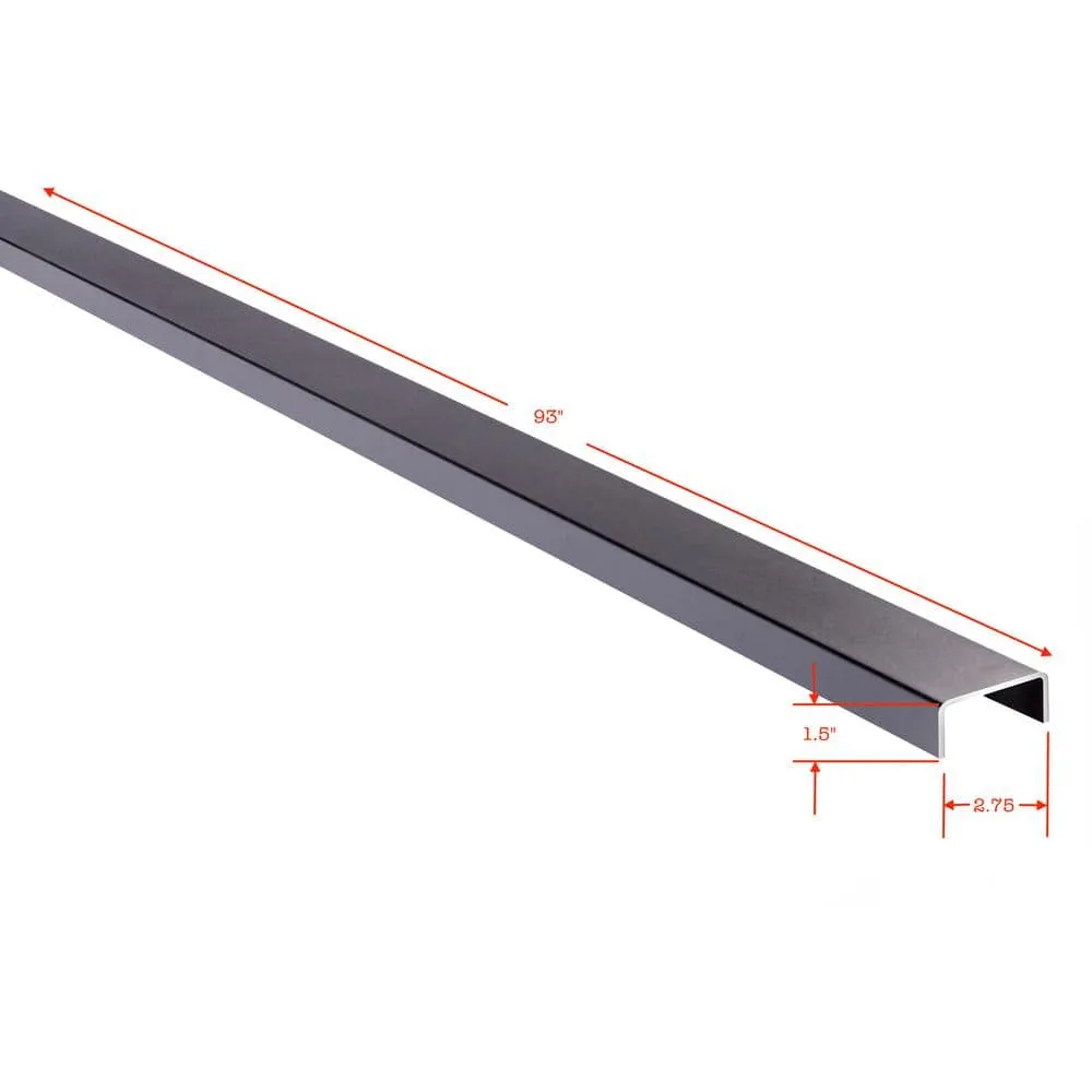 Slipfence 3 in. x 2 in. x 92.5 in. Black Aluminum Cap Rail for the Top of Slip Fence Vertical Fence System, photo 6 of 11