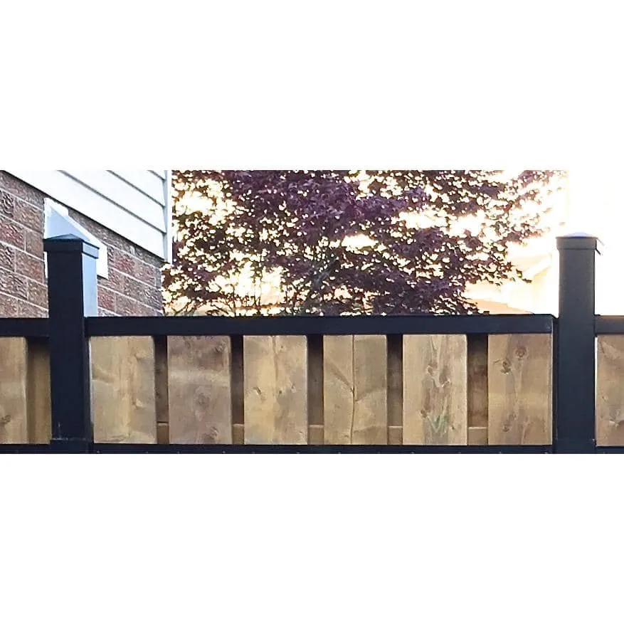 Slipfence 3 in. x 2 in. x 92.5 in. Black Aluminum Cap Rail for the Top of Slip Fence Vertical Fence System, photo 5 of 11