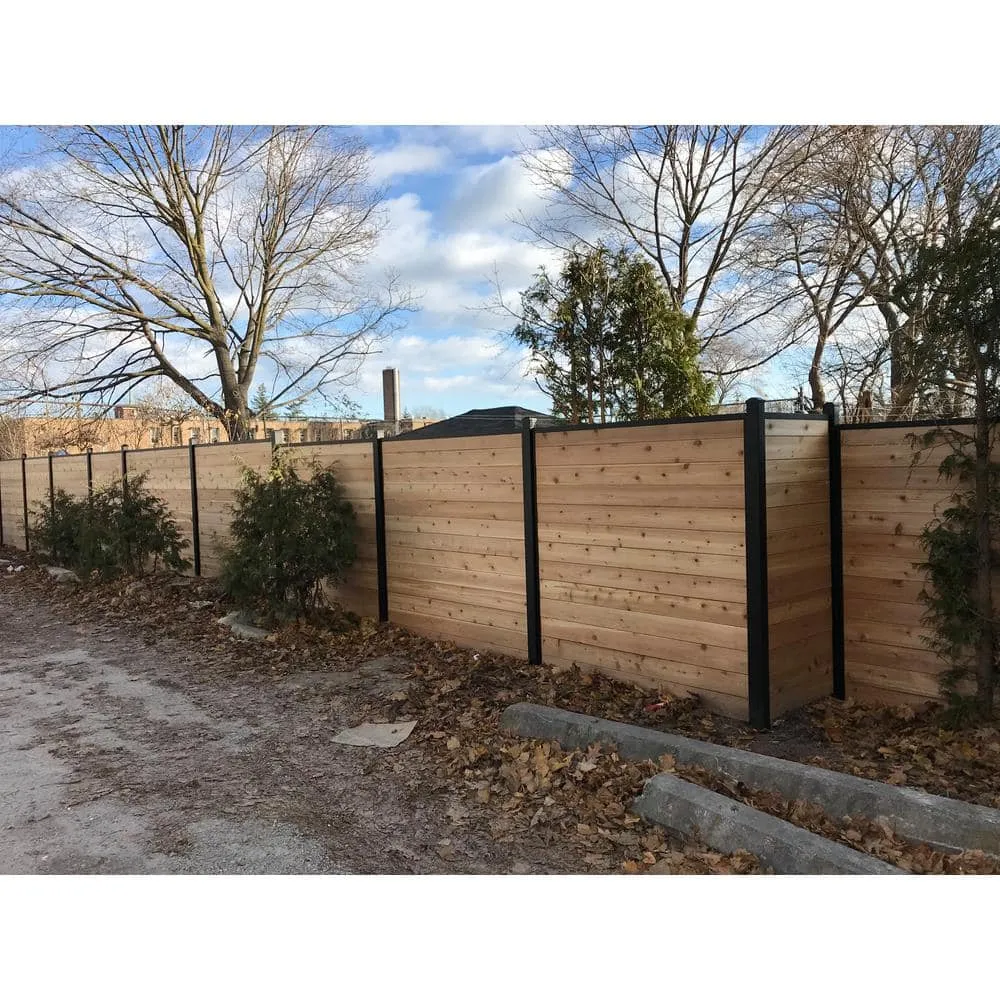 Slipfence 3 in. x 3 in. x 100 in. Black Powder Coated Aluminum Fence Post Includes Post Cap, photo 11 of 11