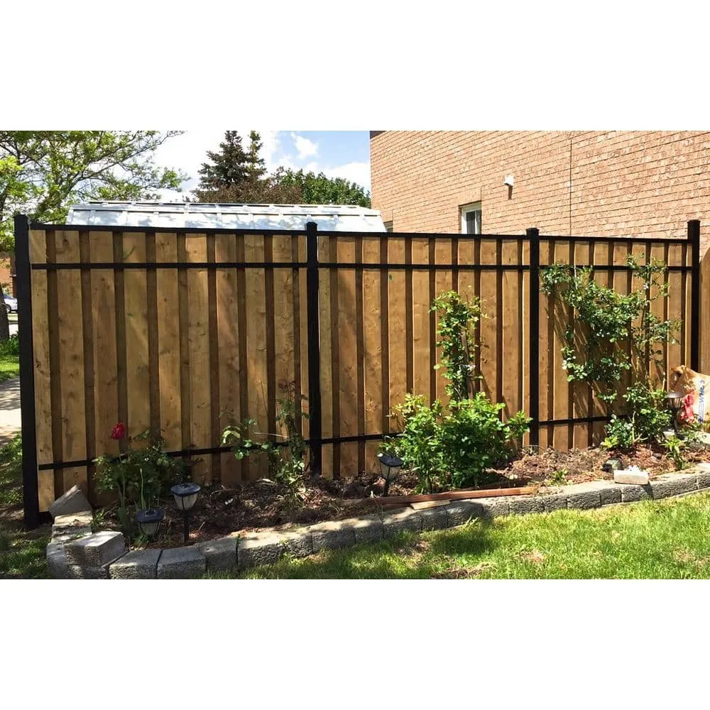 Slipfence 3 in. x 3 in. x 12 ft. 4 in. Black Powder Coated Aluminum Fence Post Includes Post Cap, photo 8 of 12