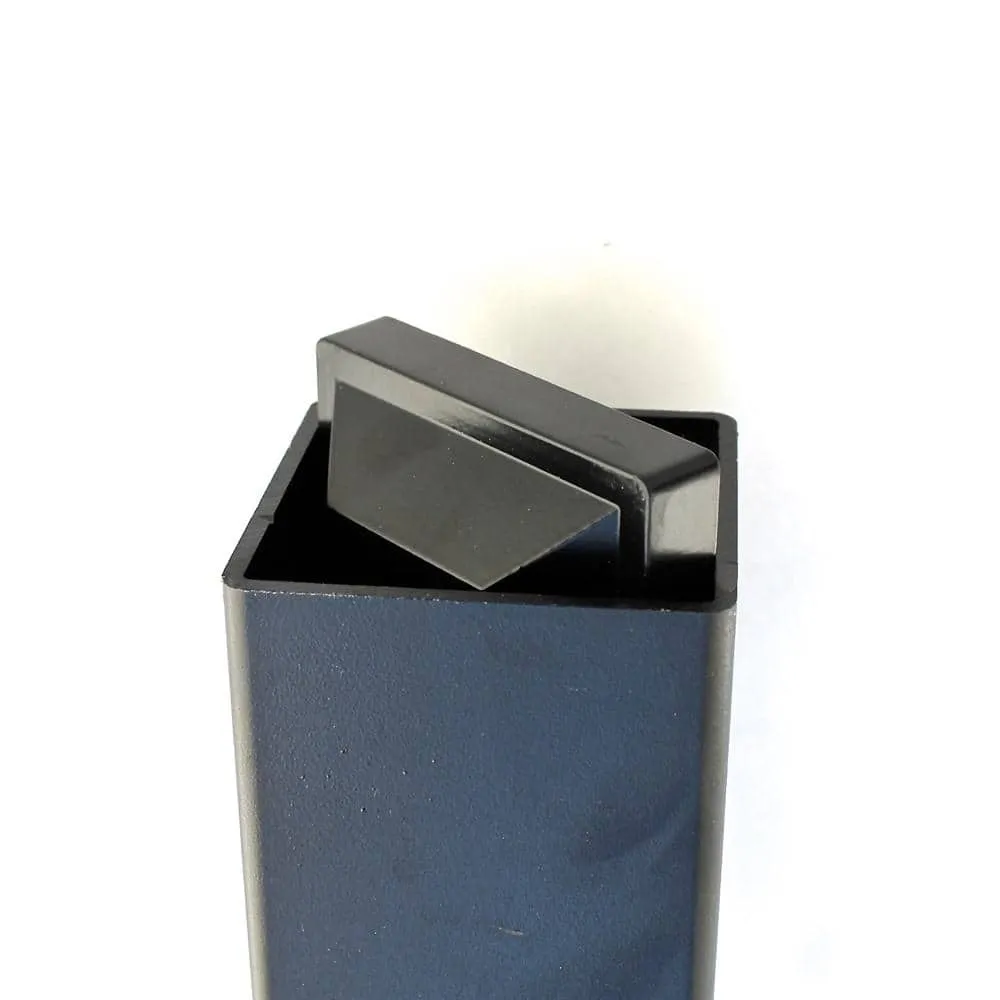 Slipfence 3 in. x 3 in. x 12 ft. 4 in. Black Powder Coated Aluminum Fence Post Includes Post Cap, photo 5 of 12