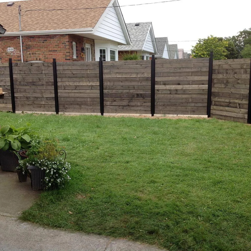 Slipfence 3 in. x 3 in. x 12 ft. 4 in. Black Powder Coated Aluminum Fence Post Includes Post Cap, photo 9 of 12