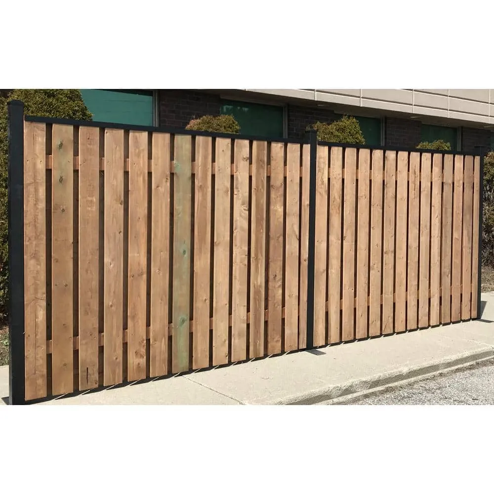 Slipfence 4 in. x 4 in. x 124 in. Black Aluminum Fence Post Includes Post Cap, photo 4 of 11