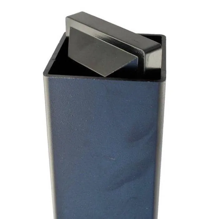 Slipfence 4 in. x 4 in. x 124 in. Black Aluminum Fence Post Includes Post Cap, photo 5 of 11