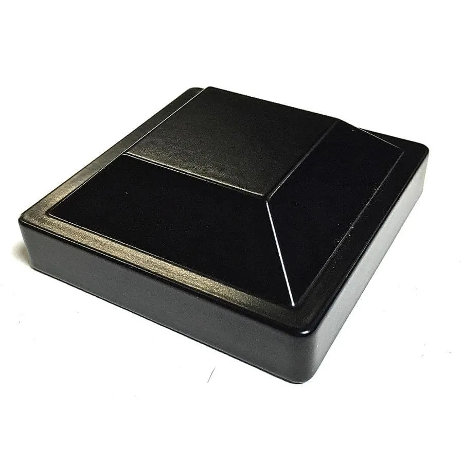 Slipfence 3 in. x 3 in. x 76 in. Black Powder Coated Aluminum Surface Mount Fence Post Includes Post Cap, photo 8 of 8