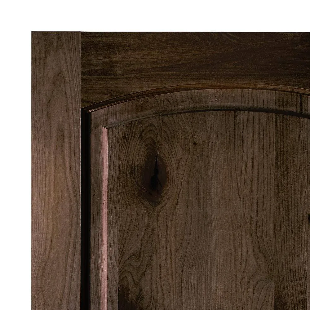 Krosswood Doors 30 in. x 80 in. Knotty Alder 2 Panel Left-Hand/Inswing Black Stain Wood Prehung Front Door, photo 3 of 8