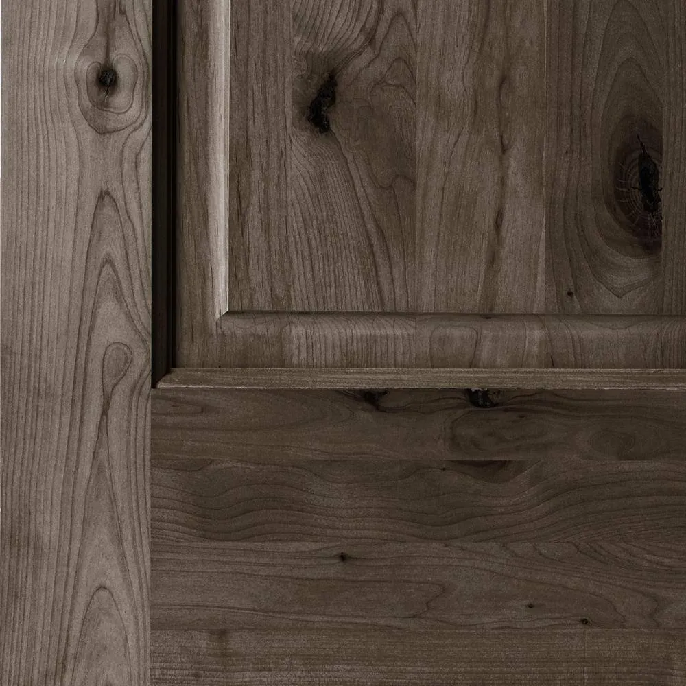 Krosswood Doors 30 in. x 80 in. Knotty Alder 2 Panel Right-Hand/Inswing Black Stain Wood Prehung Front Door, photo 8 of 8