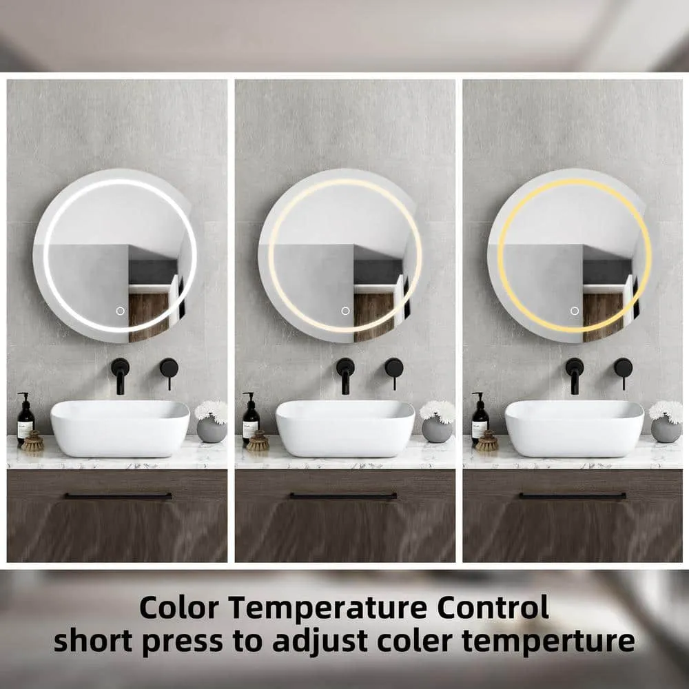 Staykiwi 26 in. W x 26 in. H Round Iron Medicine Cabinet with Mirror, photo 6 of 8