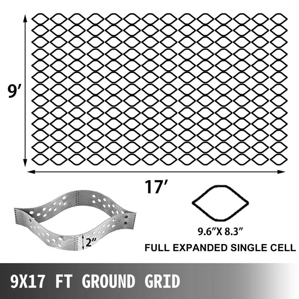 SVOPES Gravel Grid 9 ft. W x 17 ft. L x 2 in. H Geocell Ground Grid 1885LBS Per Sq Patio Plastic Grid Paver for Slope Driveways, photo 3 of 8