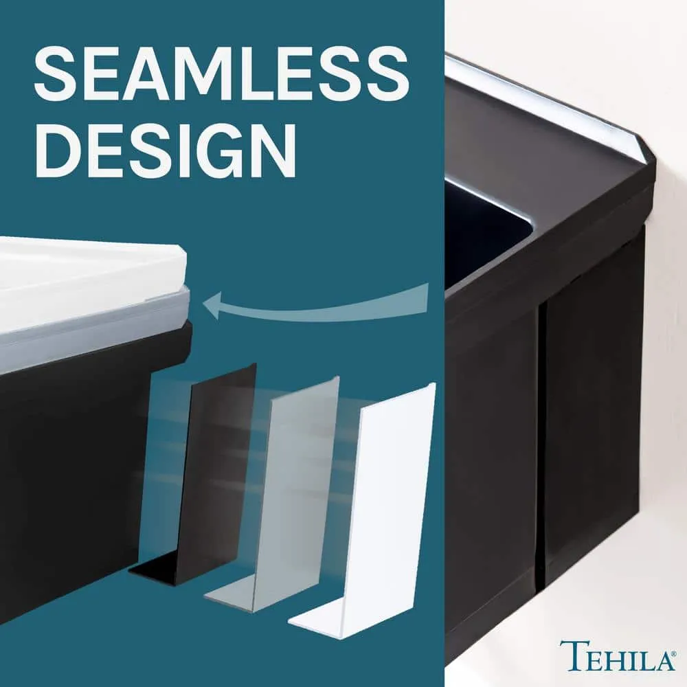 TEHILA Black Thermoplastic Wall Mounted Utility Sink Kit 23.5", photo 5 of 8