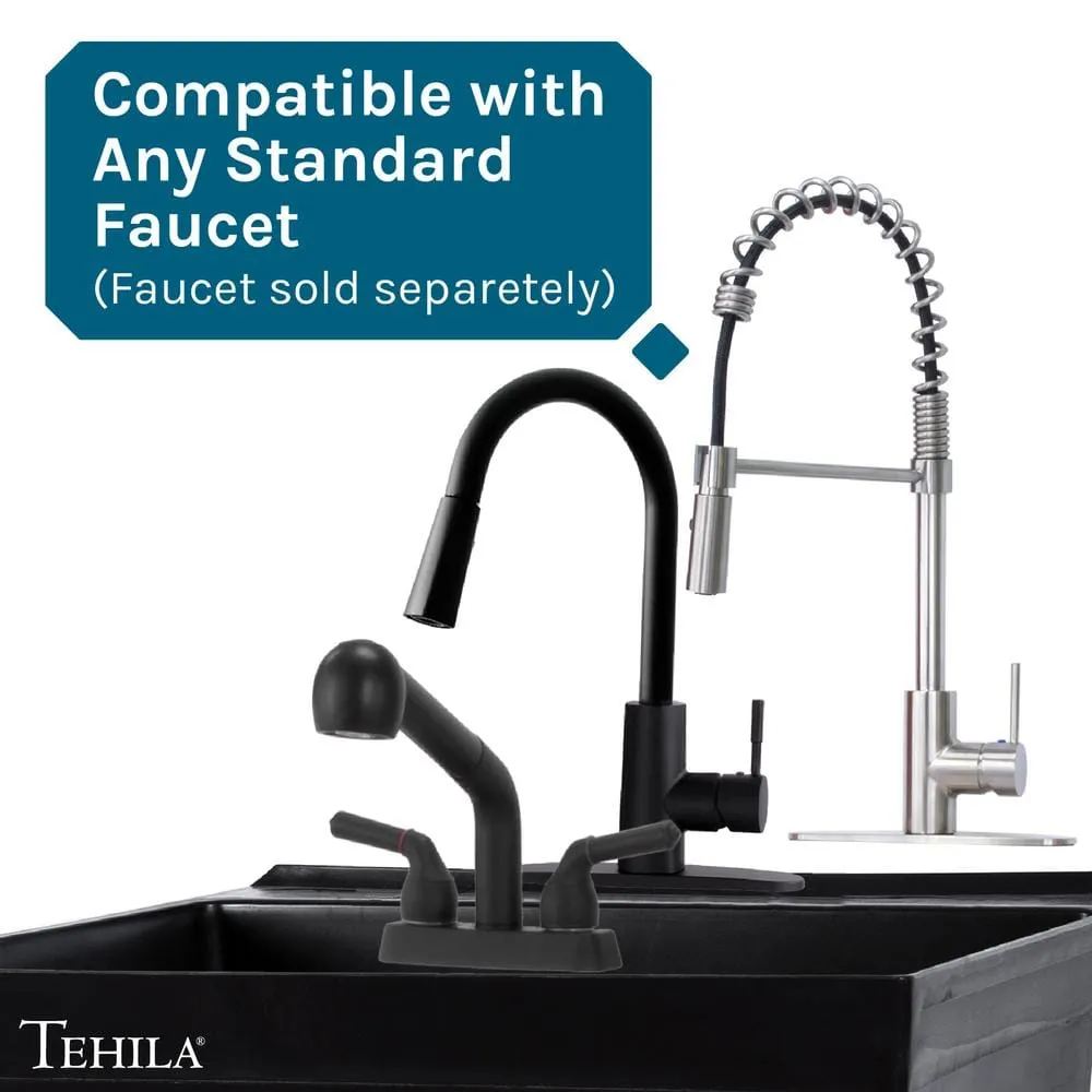 TEHILA Black Thermoplastic Wall Mounted Utility Sink Kit 23.5", photo 6 of 8