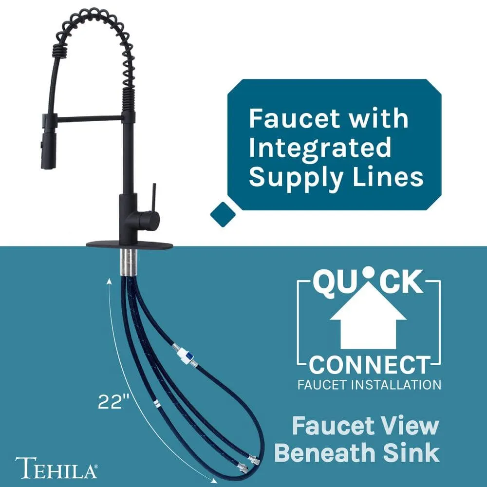 TEHILA 18 Gallons 21.75 in. x 25 in. Thermoplastic Drop-in Laundry Sink with Black Faucet, Black Cabinet, and Soap Dispenser, photo 4 of 11