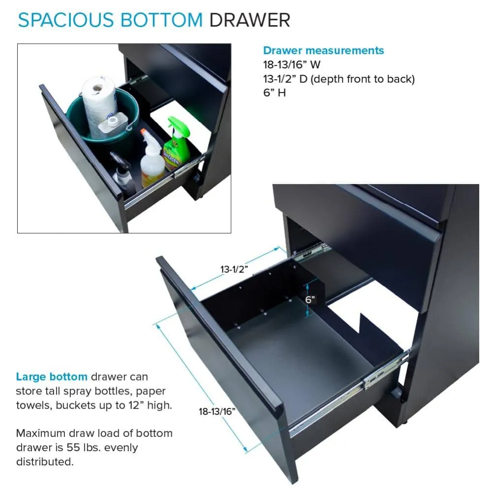 Transolid All-in-One 22 in. x 22 in. x 35 in. Metal Drop-In Laundry/Utility Sink and Cabinet in Black, photo 7 of 14