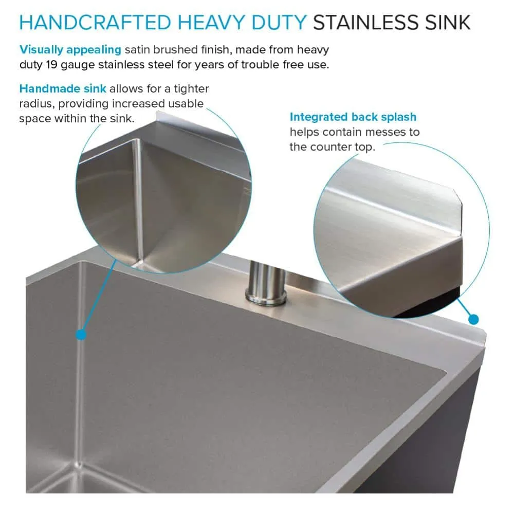 Transolid All-in-One 22 in. x 22 in. x 35 in. Metal Drop-In Laundry/Utility Sink and Cabinet in Black, photo 8 of 14