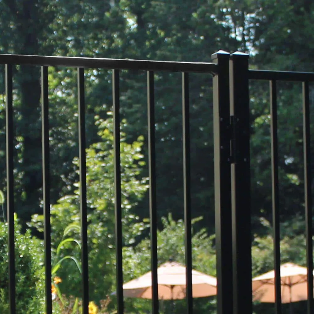 TuffBilt 2 in. x 2 in. x 70 in. Black Aluminum Fence Gate Post, photo 5 of 6