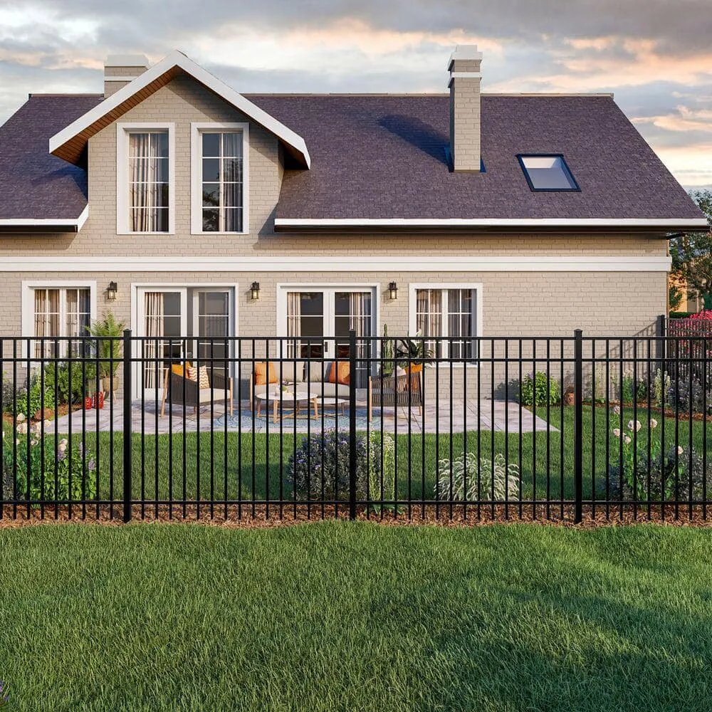 TuffBilt Mitchell 2 in. x 2 in. x 88 in. Black Aluminum Fence Line Post, photo 2 of 7