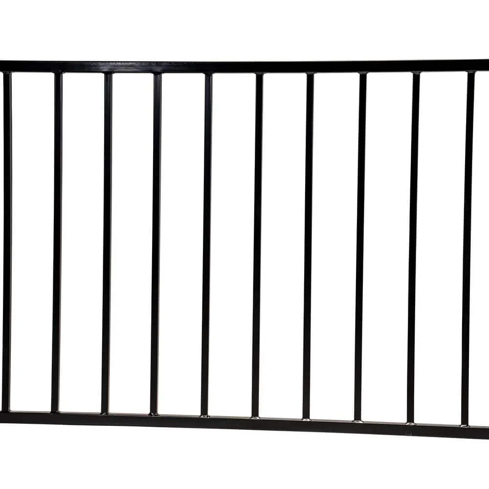 US Door and Fence Pro Series 32 in. H x 8 ft. W Spaced Bar Flat Metal Fence Panel, photo 4 of 7