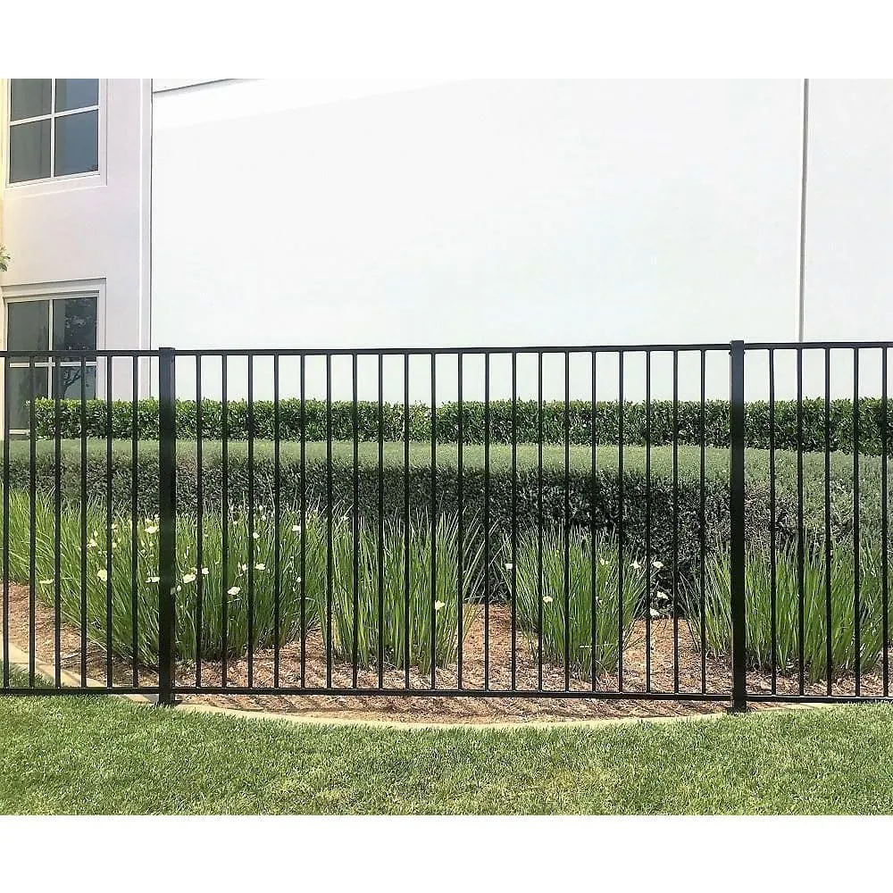 US Door and Fence Pro Series 32 in. H x 8 ft. W Spaced Bar Flat Metal Fence Panel, photo 2 of 7