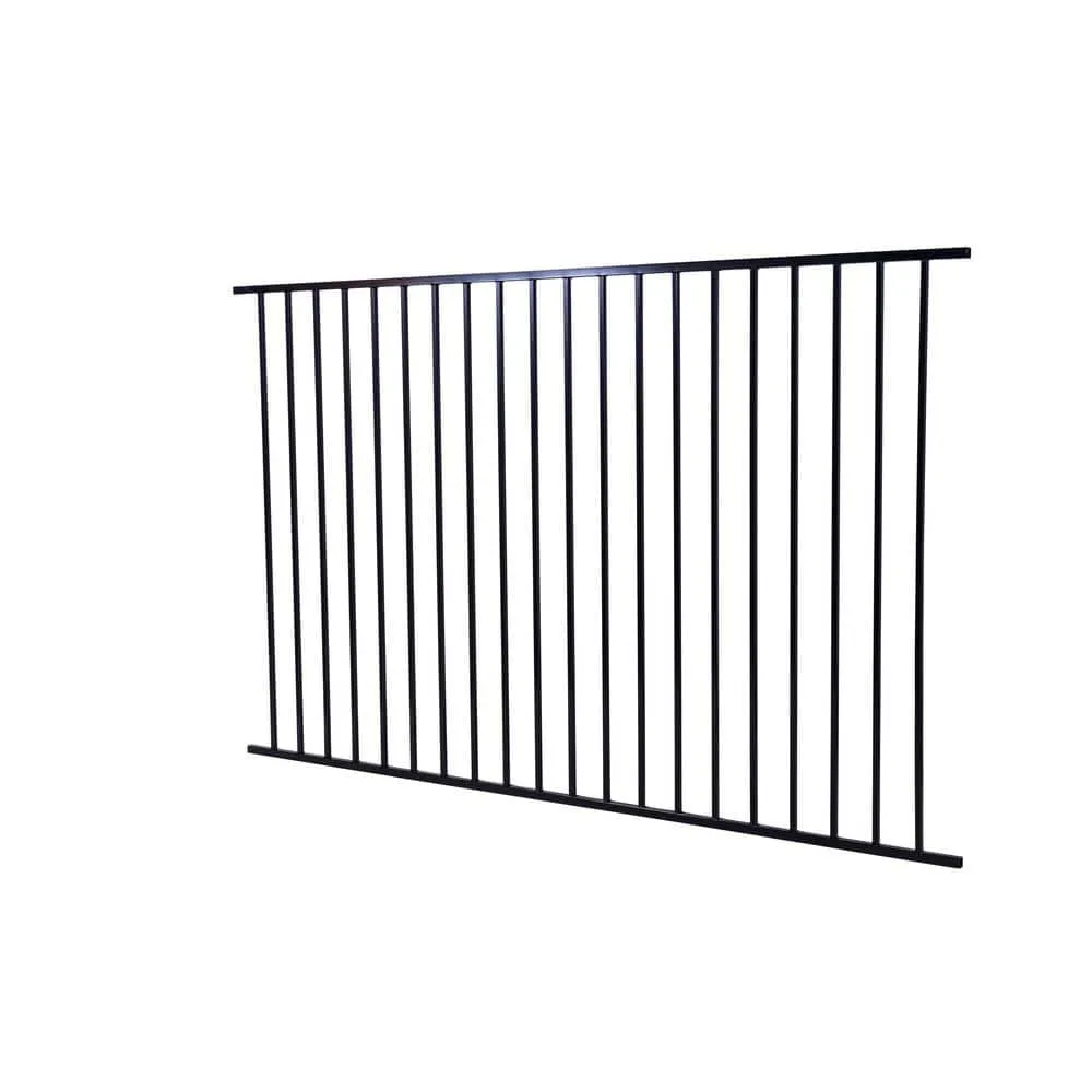 US Door and Fence Pro Series 4.84 ft. H x 7.75 ft. W Black Steel Fence Panel, photo 4 of 6