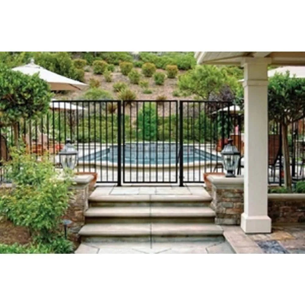 US Door and Fence Pro Series 4.84 ft. H x 7.75 ft. W Black Steel Fence Panel, photo 2 of 6