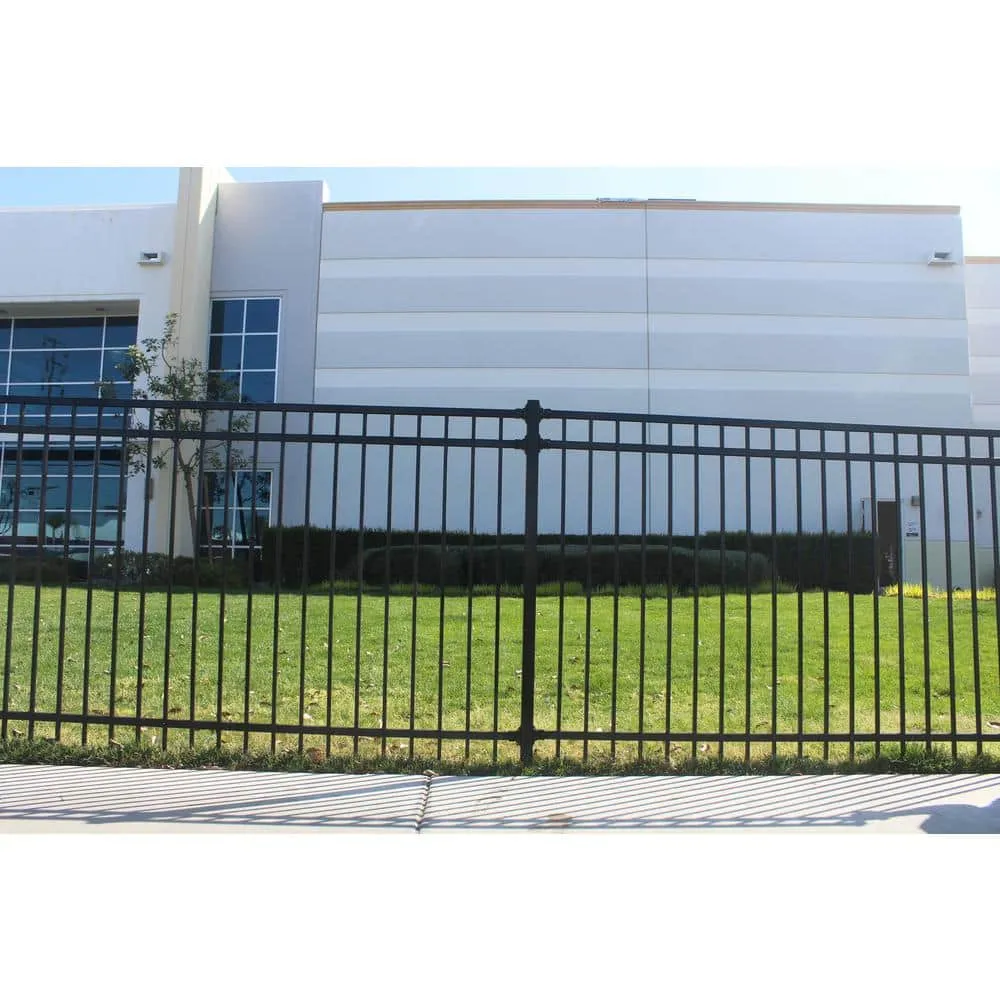 US Door and Fence 2 in. x 2 in. x 6.5 ft. Black Metal Fence Post with Post Cap, photo 4 of 6