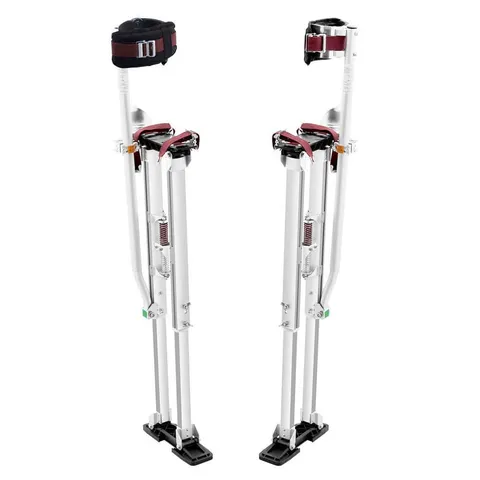 Drywall Stilts 36 in. - 50 in. Adjustable Aluminum Tool Stilts Durable and Non-slip Work Stilts