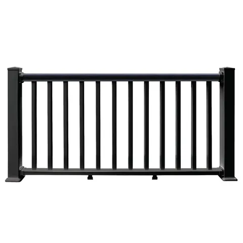 6x3 Black Vinyl Rail Fence Panel