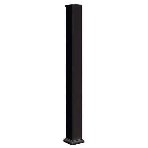 Black Vinyl Fence Post with Metal Insert