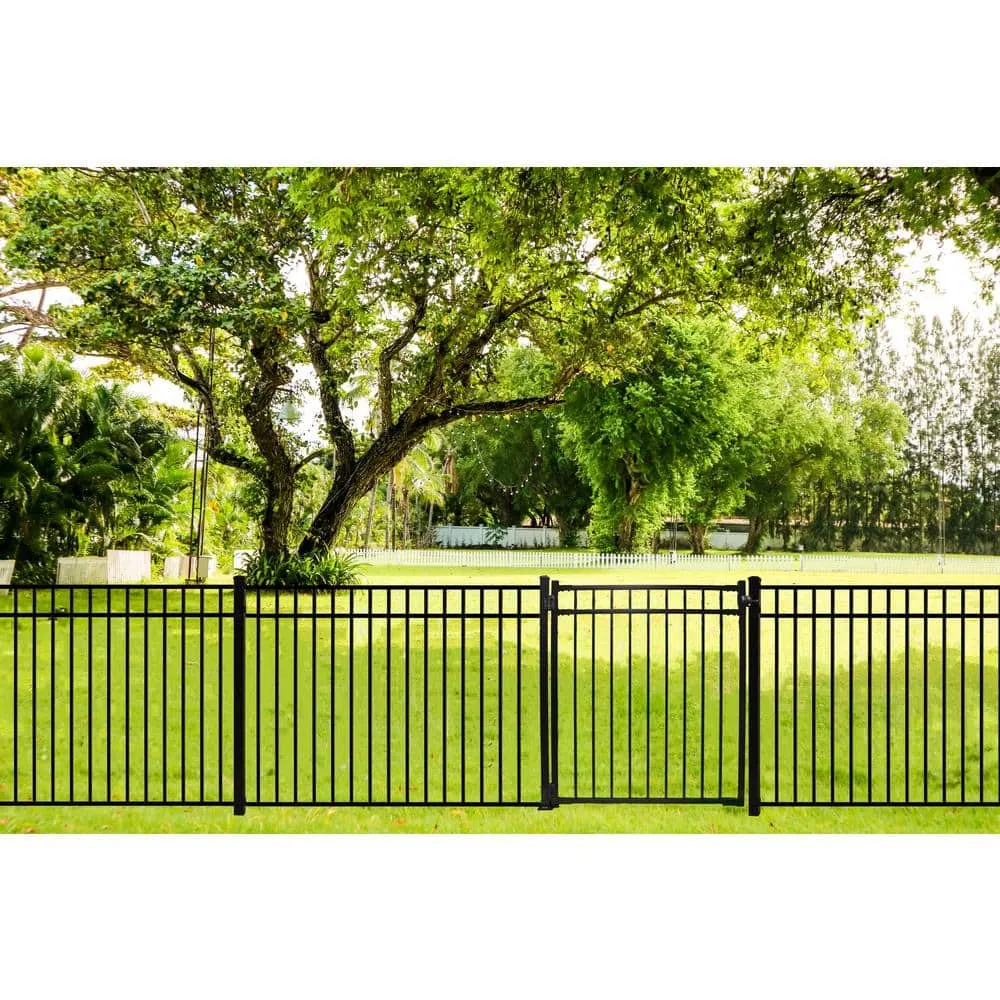 Weatherables Cypress 4 ft. W x 4.5 ft. H Black Aluminum Fence Gate Kit, photo 3 of 4