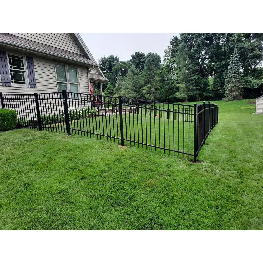 Weatherables Livingston 4 ft. H x 6 ft. W Black Aluminum Flat Top Fence Panel Kit, photo 4 of 5